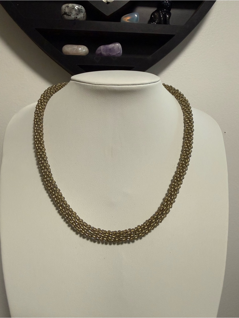 Gold-Tone Beaded Rope Necklace